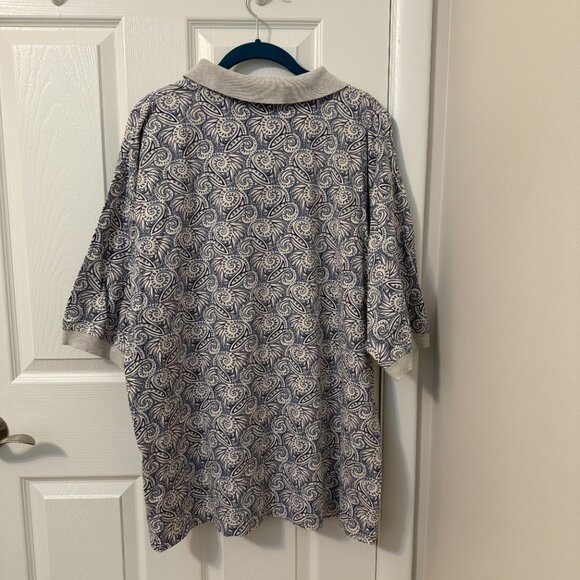 Raw‎ Rags Vintage Men's Short Sleeve Polo Blue Geometric Pattern Size XL - Picture 2 of 9
